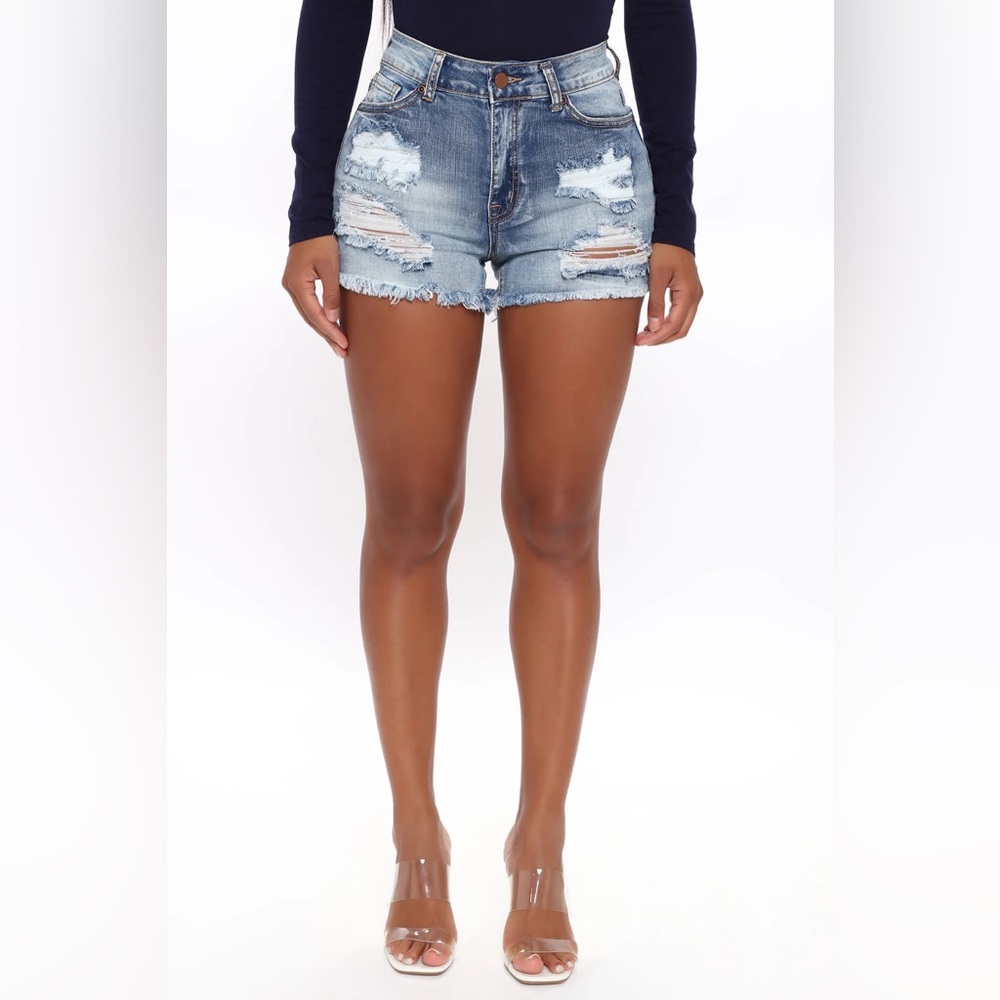 Distressed Denim Shorts